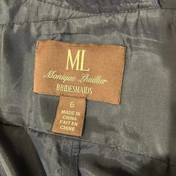 Monique Lhuillier Bridesmaids Navy Dress. 6. New with tags. - Picture 10 of 17